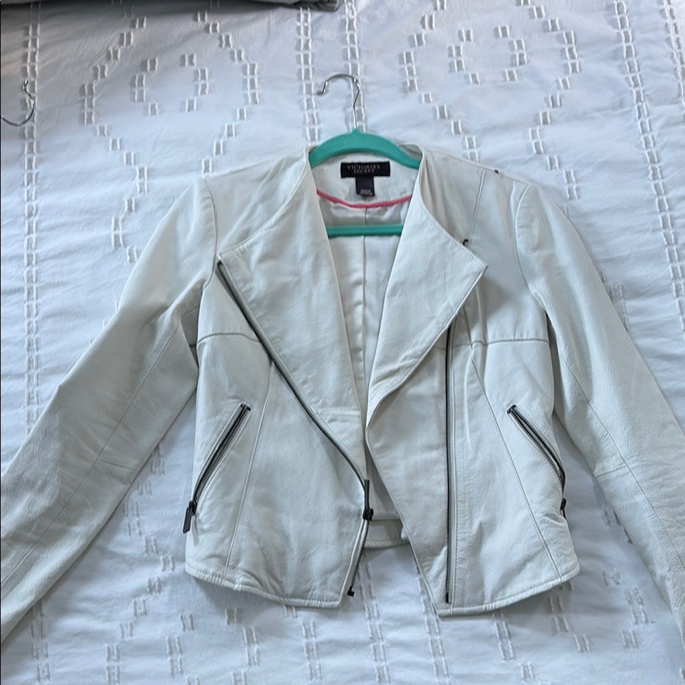 Victoria's Secret White Leather Jacket